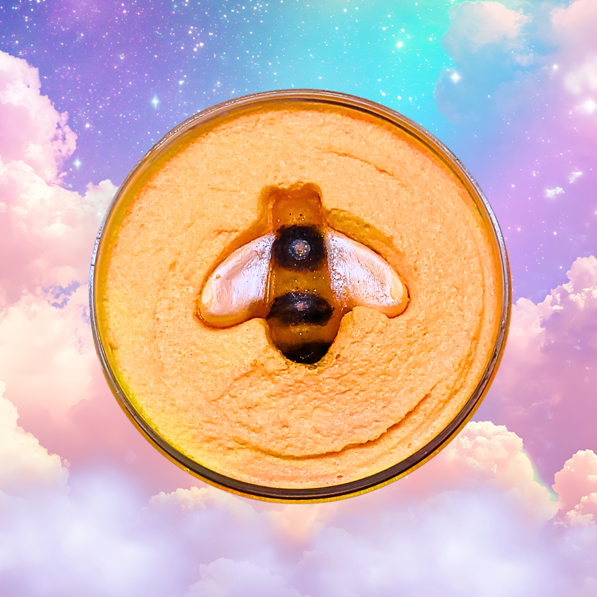 honey bee witch whipped sugar scrub topped with bee soap