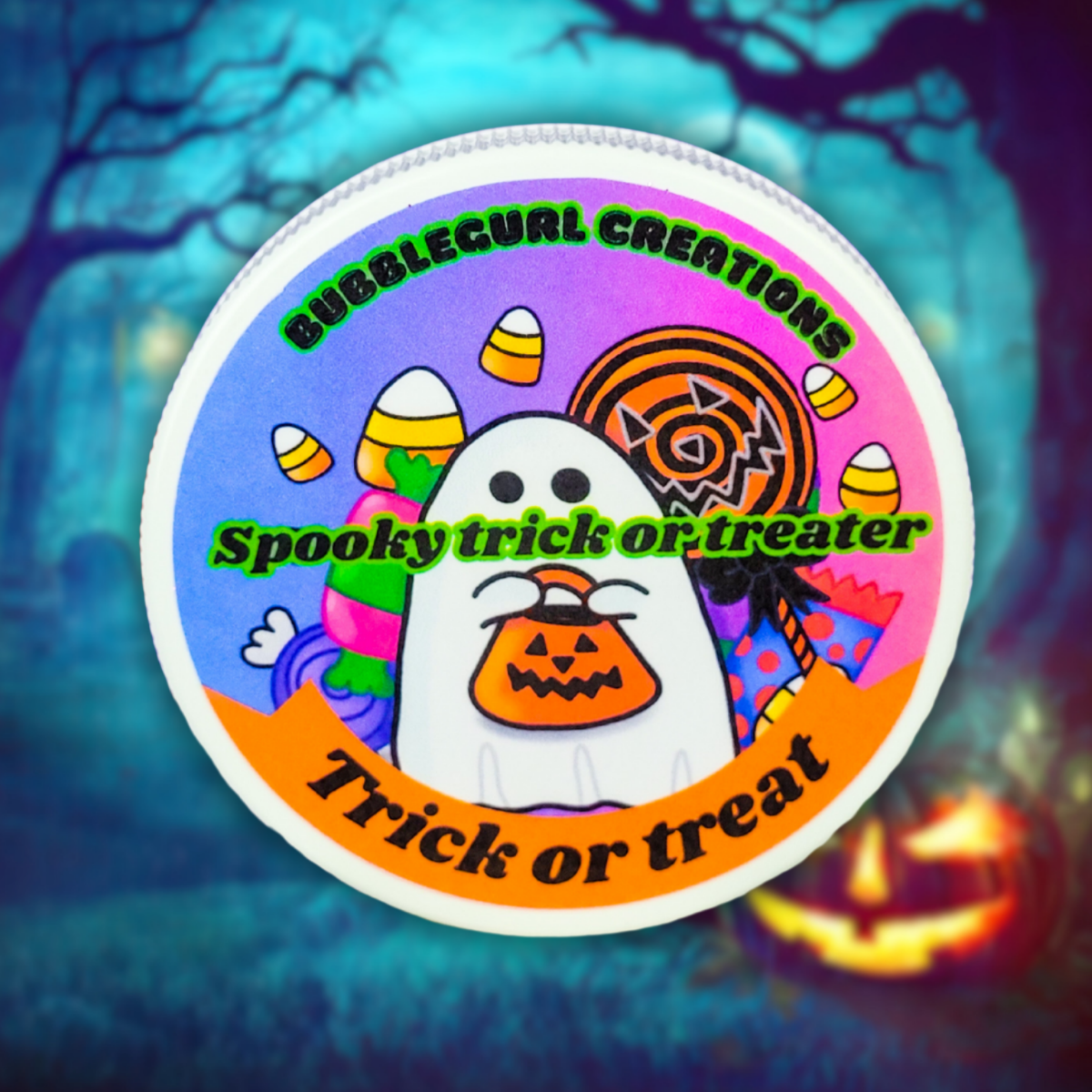 Spooky trick or treater whipped sugar scrub-halloween-ghost-candy-fantasy-party favors-gift ideas