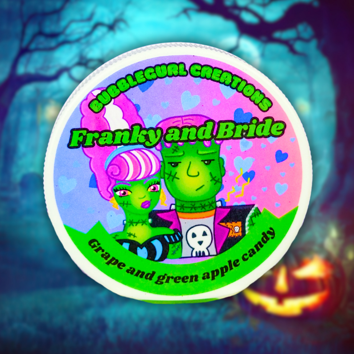 Franky and bride whipped sugar scrub-Frankenstein-monster-spooky-halloween-skincare-gift ideas-party favors