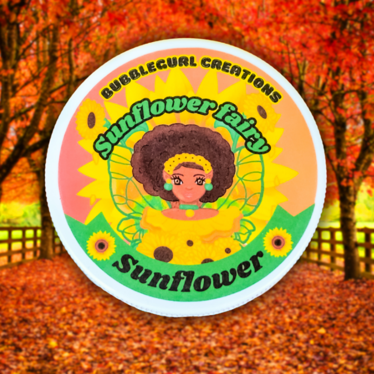 Sunflower fairy whipped sugar scrub-fall-autumn-magical-fantasy-gift ideas-party favors