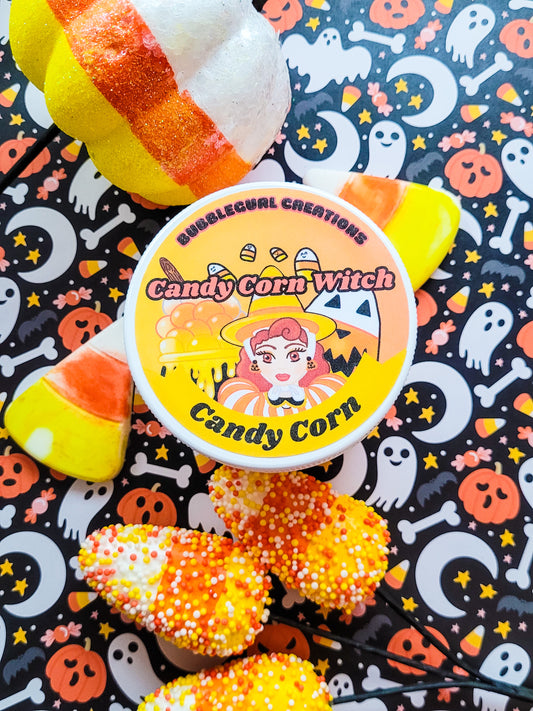 Candy Corn Witch whipped sugar scrub-witch-candy-halloween-magic-fantasy-gift ideas-party favors